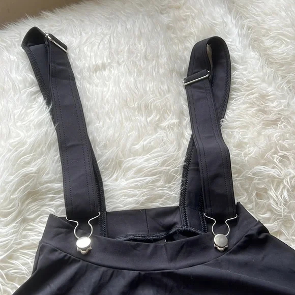 NWOT Blackmilk Matte Pinafore Pocket Skater Skirt ~ LIMITED Black Size Small